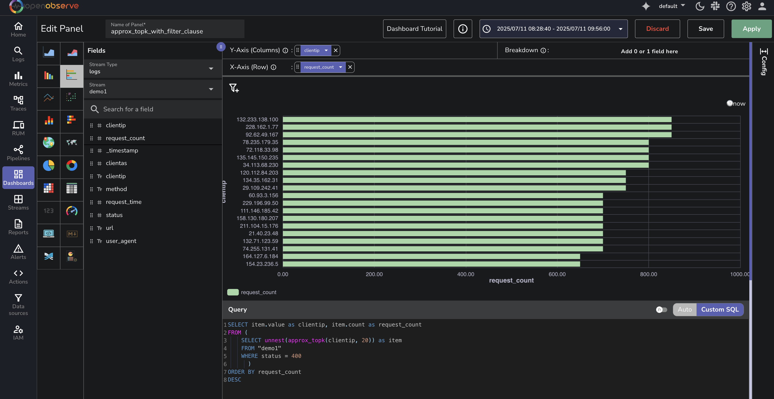 WHERE clause with approx_topk
