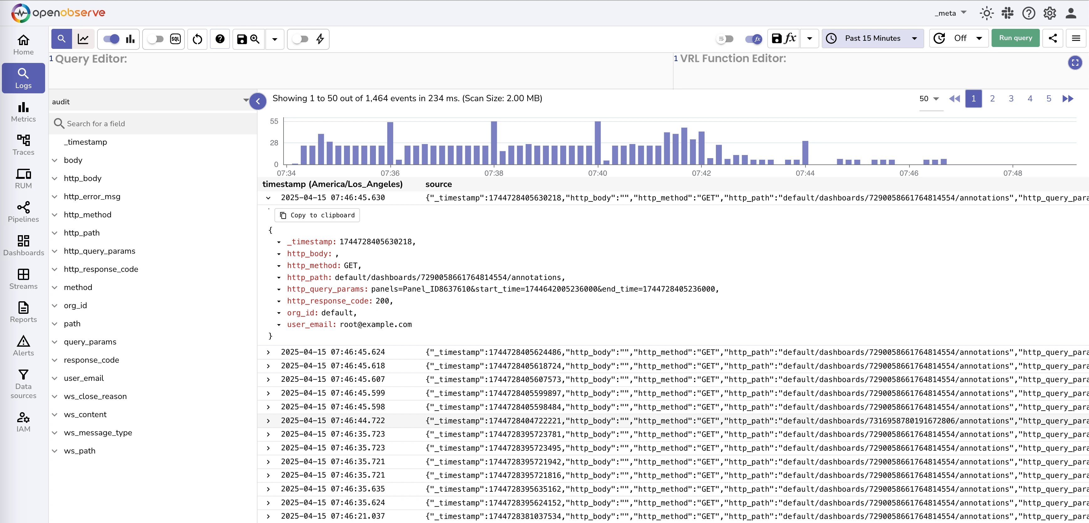 audit trail screenshot