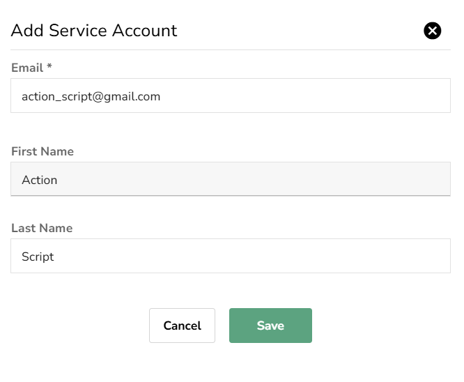 create service account