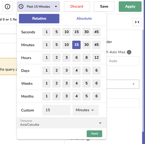 Time range selection