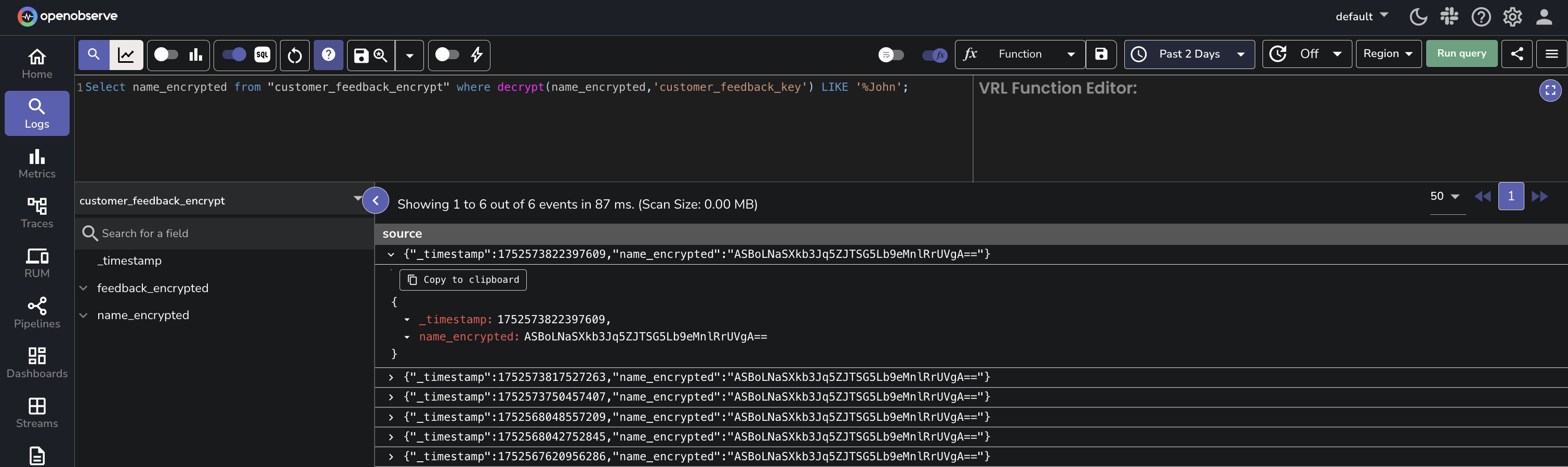 Decrypt Function With Like Clause