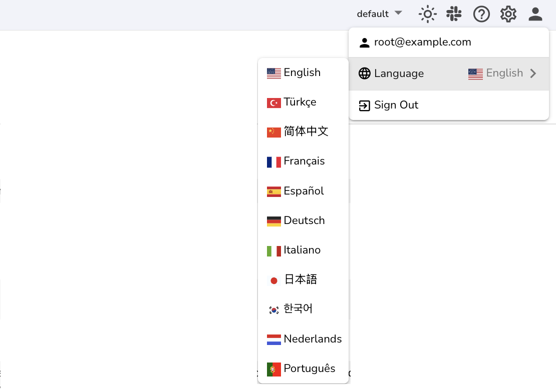 UI language in OpenObserve