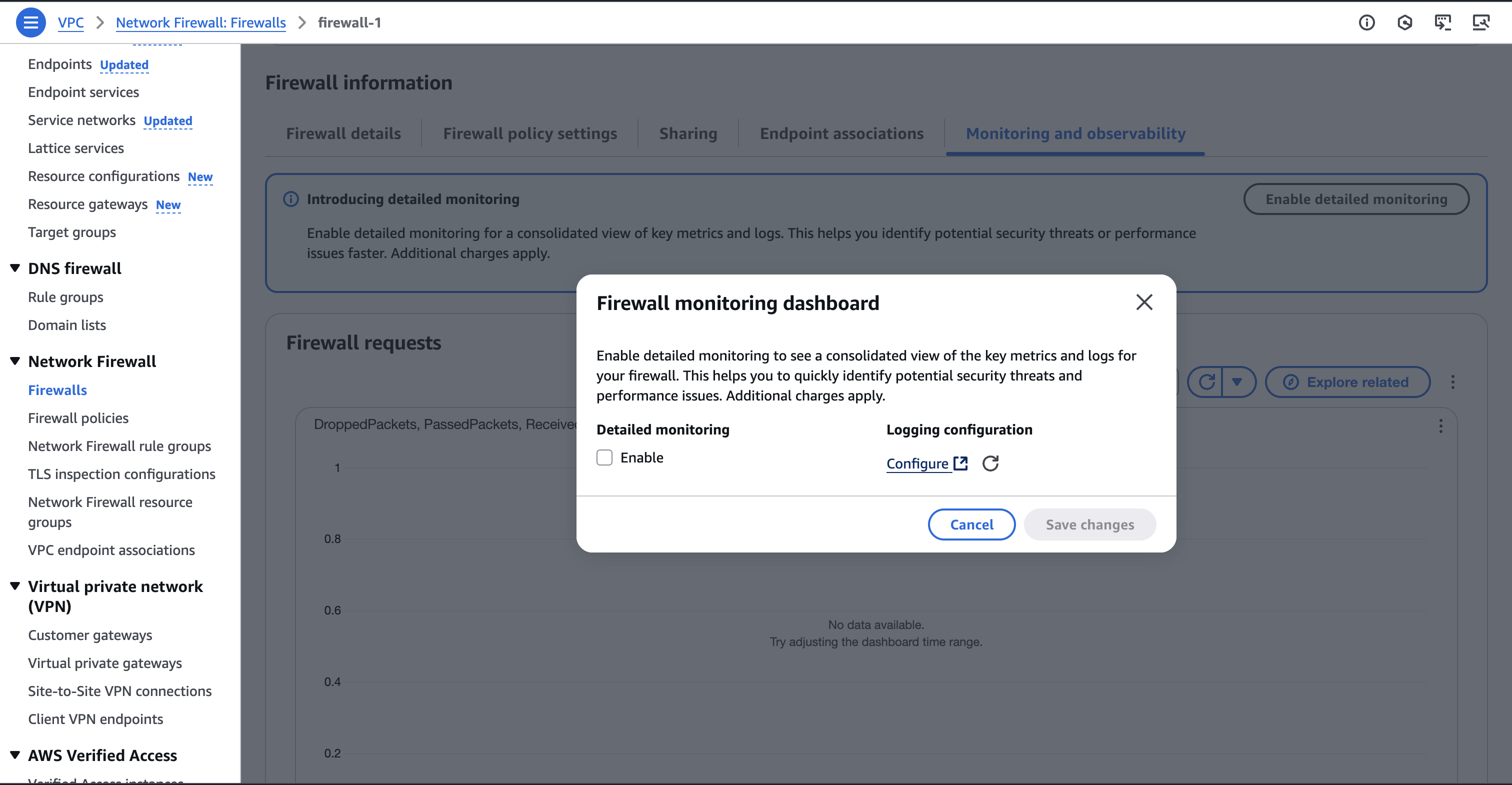 Enable Logging in AWS Network Firewall