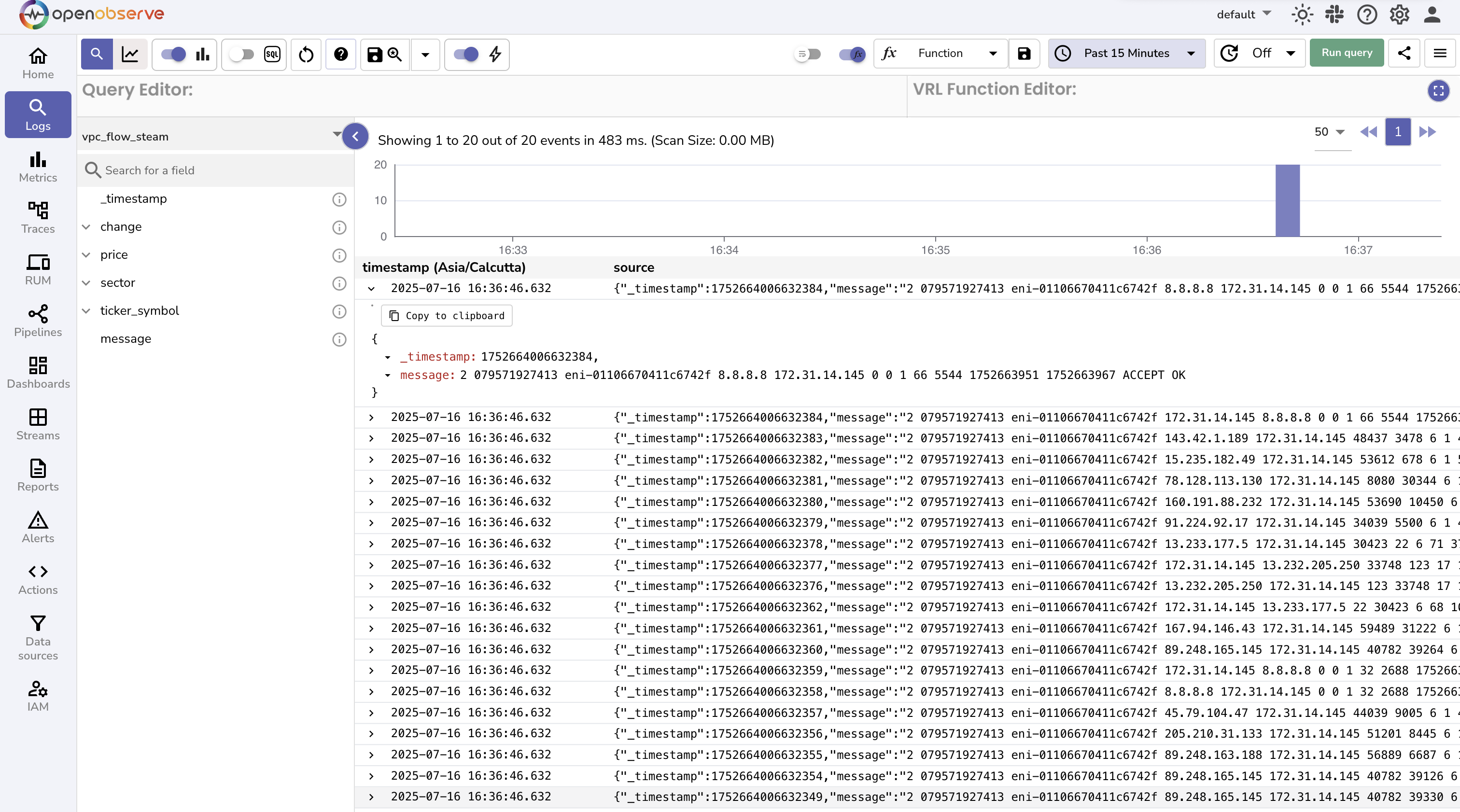 Verify Logs in OpenObserve